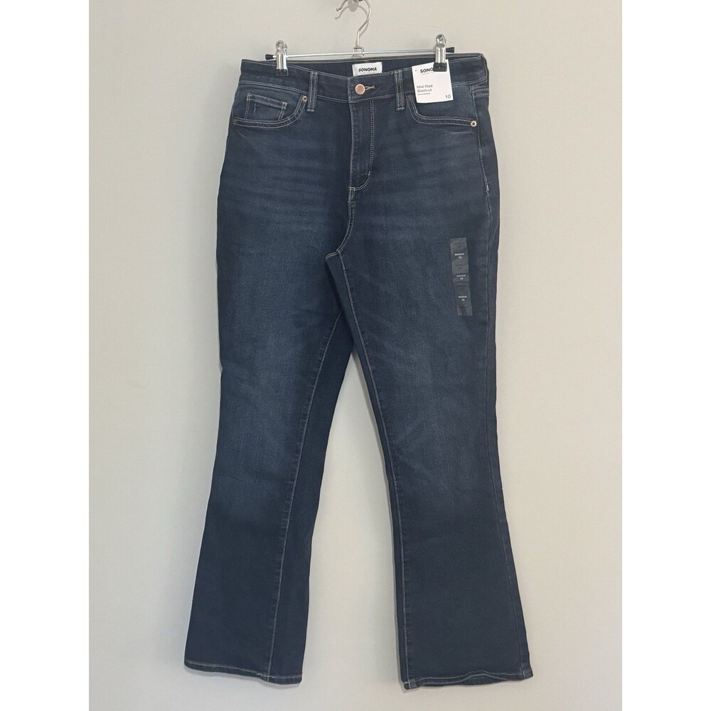 Sonoma Goods For Life Mid-Rise Bootcut Jeans Women's Size 1o Blue Dark Wash New